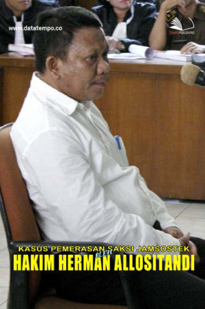 Kasus Pemerasan Saksi Kasus Jamsostek oleh Hakim Herman Allositandi