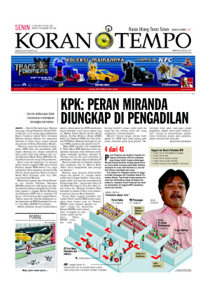 KPK: Peran Miranda Diungkap di Pengadilan