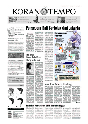 Pengebom Bali Bertolak dari Jakarta