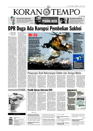 DPR Duga Ada Korupsi Pembelian Sukhoi