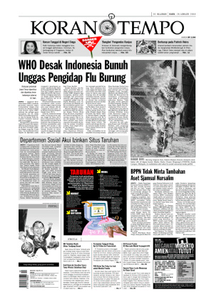 WHO Desak Indonesia Bunuh Unggas Pengidap Flu Burung