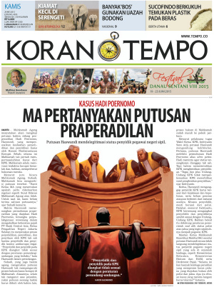 Kasus Hadi Poernomo : MA Pertanyakan Putusan Praperadilan