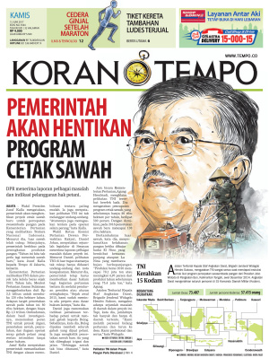 Pemerintah akan Hentikan Program Cetak Sawah