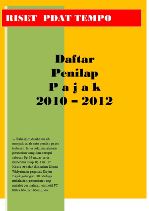 Daftar Penilap Pajak 2010-2012