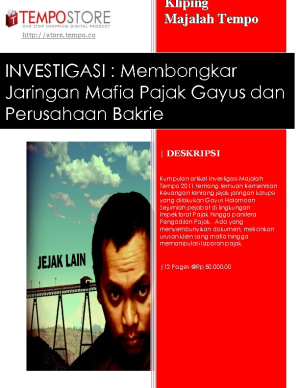 INVESTIGASI : Membongkar Jaringan Mafia Pajak Gayus dan Perusahaan Bakrie