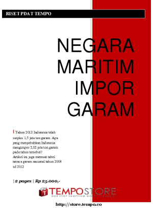 Negara Maritim Impor Garam
