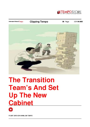 The Transition Team and Set Up The New Cabinet Jokowi