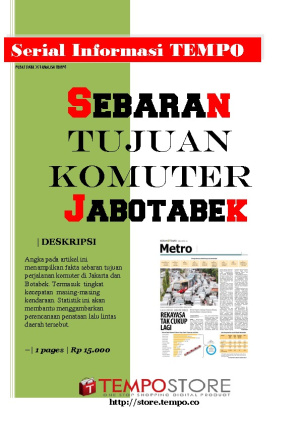 Sebaran Tujuan KomuterJakarta dan Jabotabek