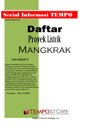 Daftar Proyek Listrik Mangkrak