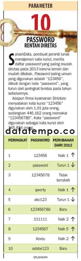 Password Rentan Diretas.